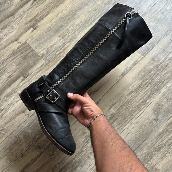 Vintage Coach Jolene Engineer Biker Calf Boots Size 10B - Picture 3 of 6